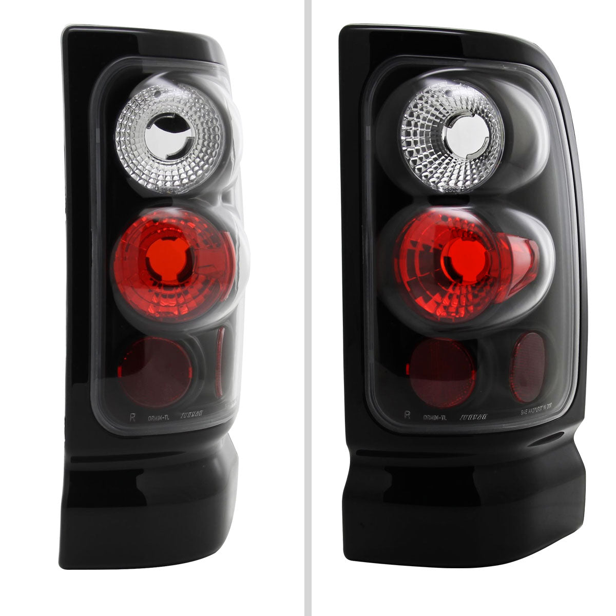 1994-2002 Dodge RAM Tail Lights (Matte Black Housing/Clear Lens)