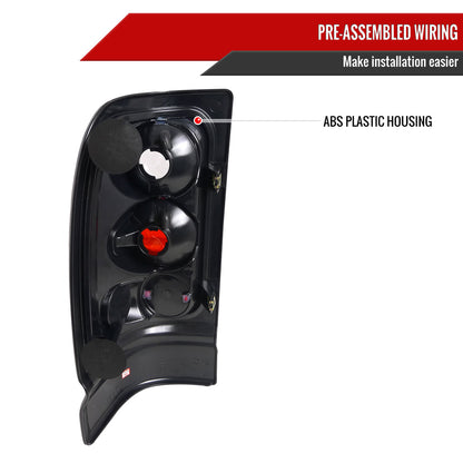 1994-2002 Dodge RAM Tail Lights (Matte Black Housing/Clear Lens)