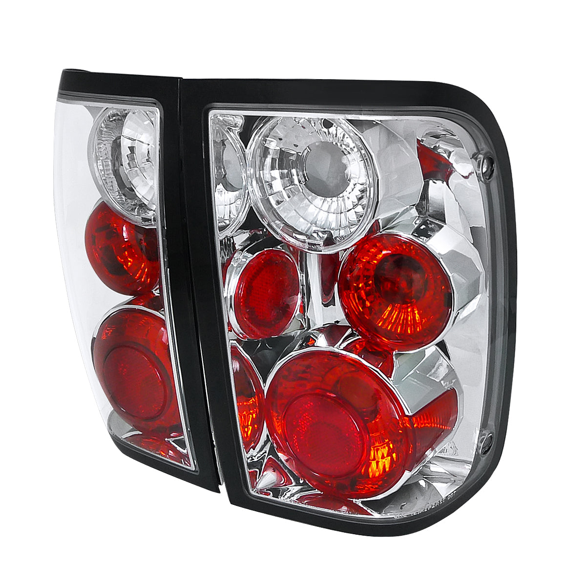 2001-2005 Ford Ranger Tail Lights (Chrome Housing/Clear Lens)
