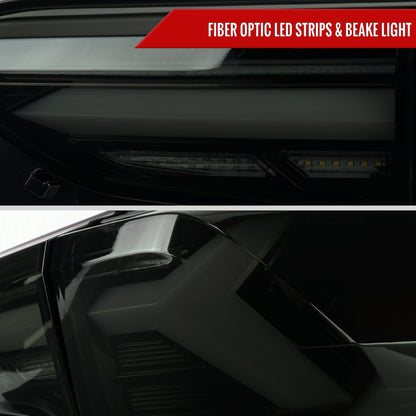 2019-2024 Toyota RAV4 White LED Bar Sequential Signal Tail Lights (Glossy Black Housing/Dark Smoked Lens)