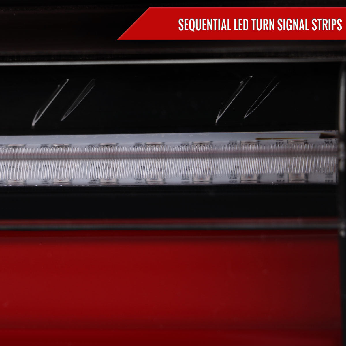 2019-2024 Toyota RAV4 Red LED Bar Sequential Signal Tail Lights (Jet Black Housing/Clear Lens)