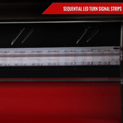 2019-2024 Toyota RAV4 Red LED Bar Sequential Signal Tail Lights (Jet Black Housing/Clear Lens)