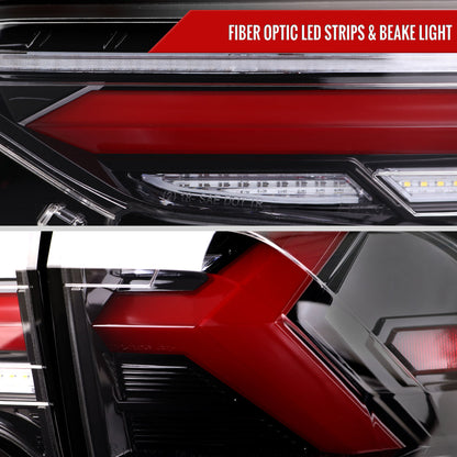 2019-2024 Toyota RAV4 Red LED Bar Sequential Signal Tail Lights (Jet Black Housing/Clear Lens)