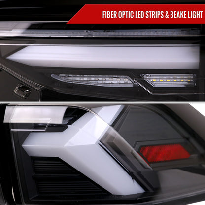 2019-2024 Toyota RAV4 White LED Bar Sequential Signal Tail Lights (Matte Black Housing/Clear Lens)