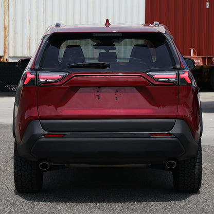 2019-2024 Toyota RAV4 White LED Bar Sequential Signal Tail Lights (Matte Black Housing/Clear Lens)