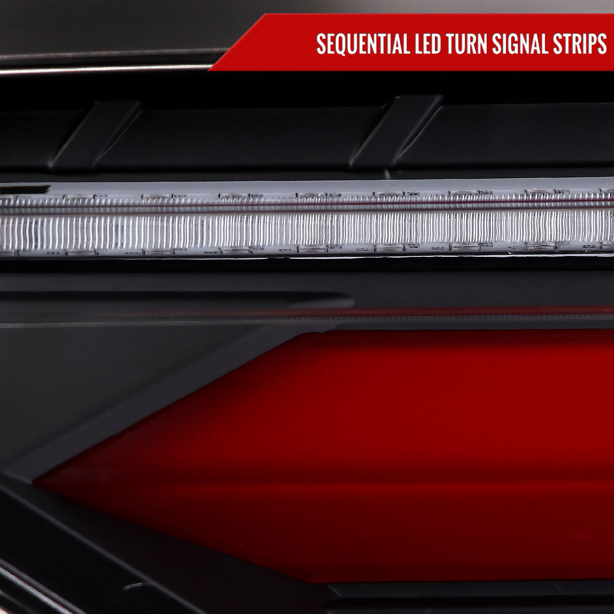 2019-2024 Toyota RAV4 Red LED Bar Sequential Signal Tail Lights (Matte Black Housing/Clear Lens)