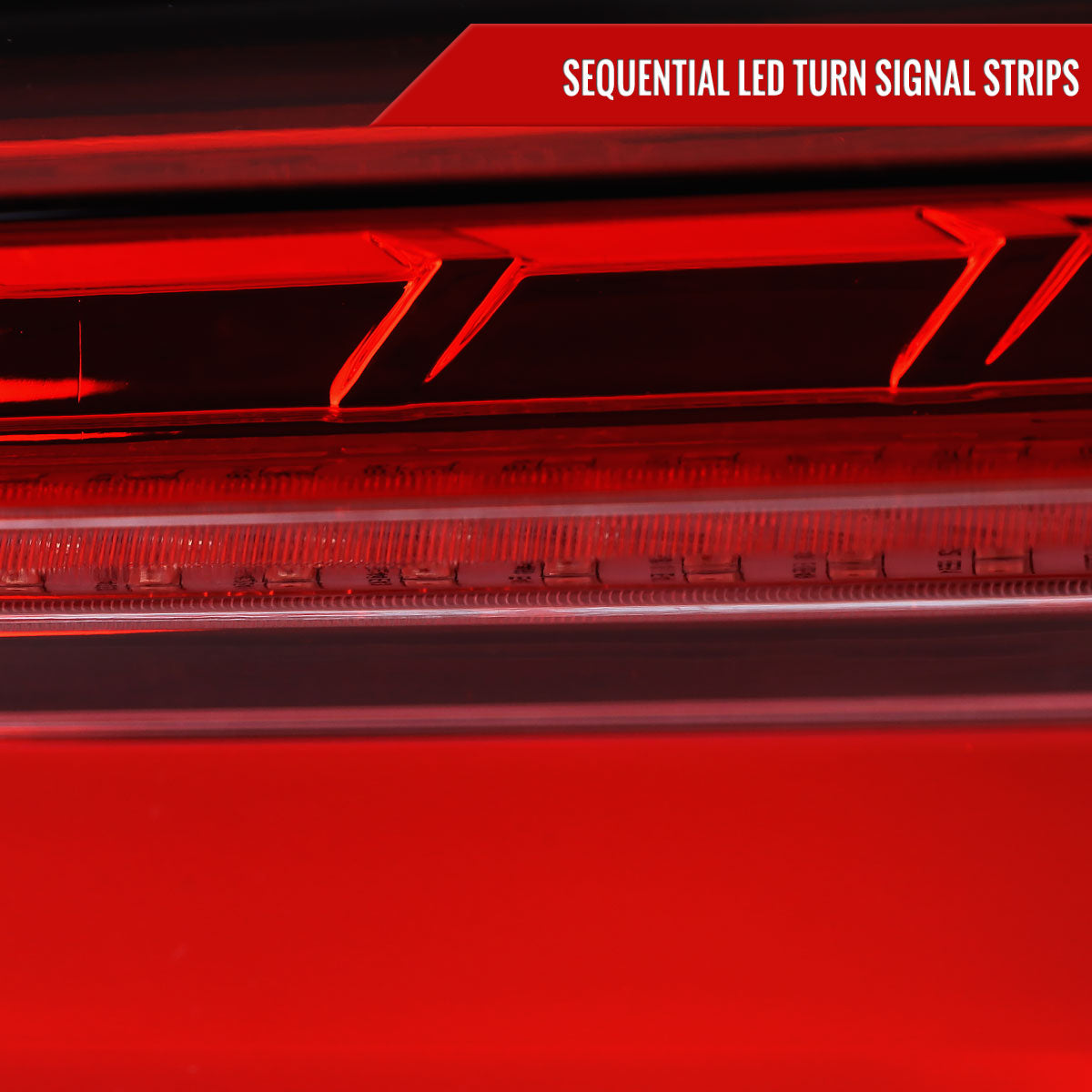 2019-2024 Toyota RAV4 Red LED Bar Sequential Signal Tail Lights (Chrome Housing/Red Lens)