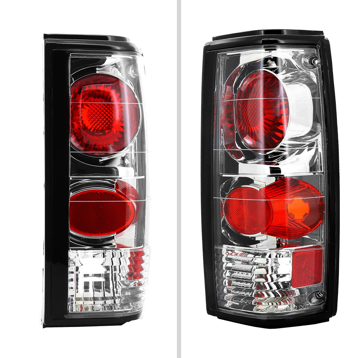 1982-1994 Chevrolet S10/Blazer GMC S15/Sonoma Tail Lights (Chrome Housing/Clear Lens)
