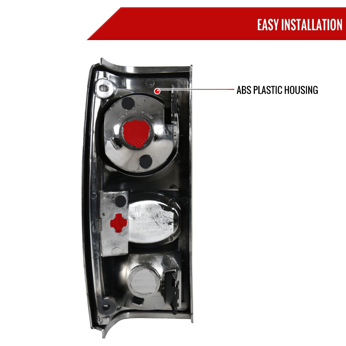 1982-1994 Chevrolet S10/Blazer GMC S15/Sonoma Tail Lights (Chrome Housing/Clear Lens)
