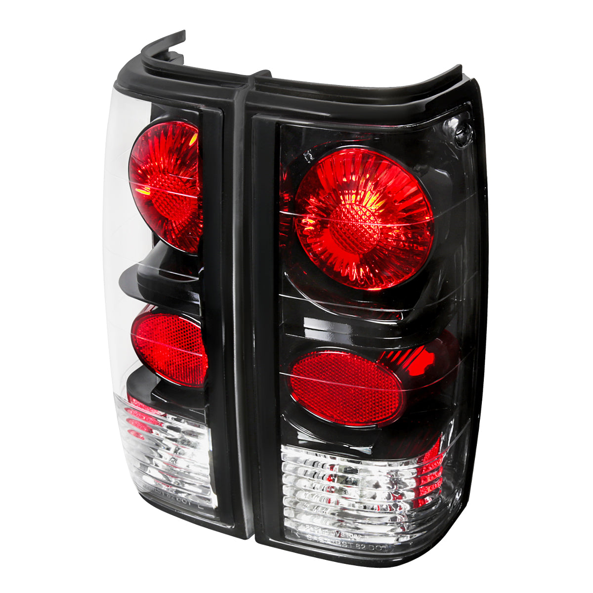 1982-1994 Chevrolet S10/Blazer GMC S15/Sonoma Tail Lights (Matte Black Housing/Clear Lens)