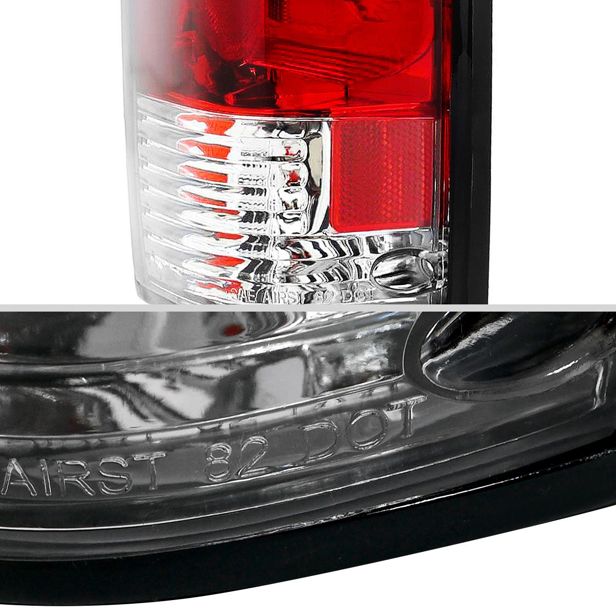 1982-1994 Chevrolet S10/Blazer GMC S15/Sonoma Tail Lights (Chrome Housing/Red Clear Lens)