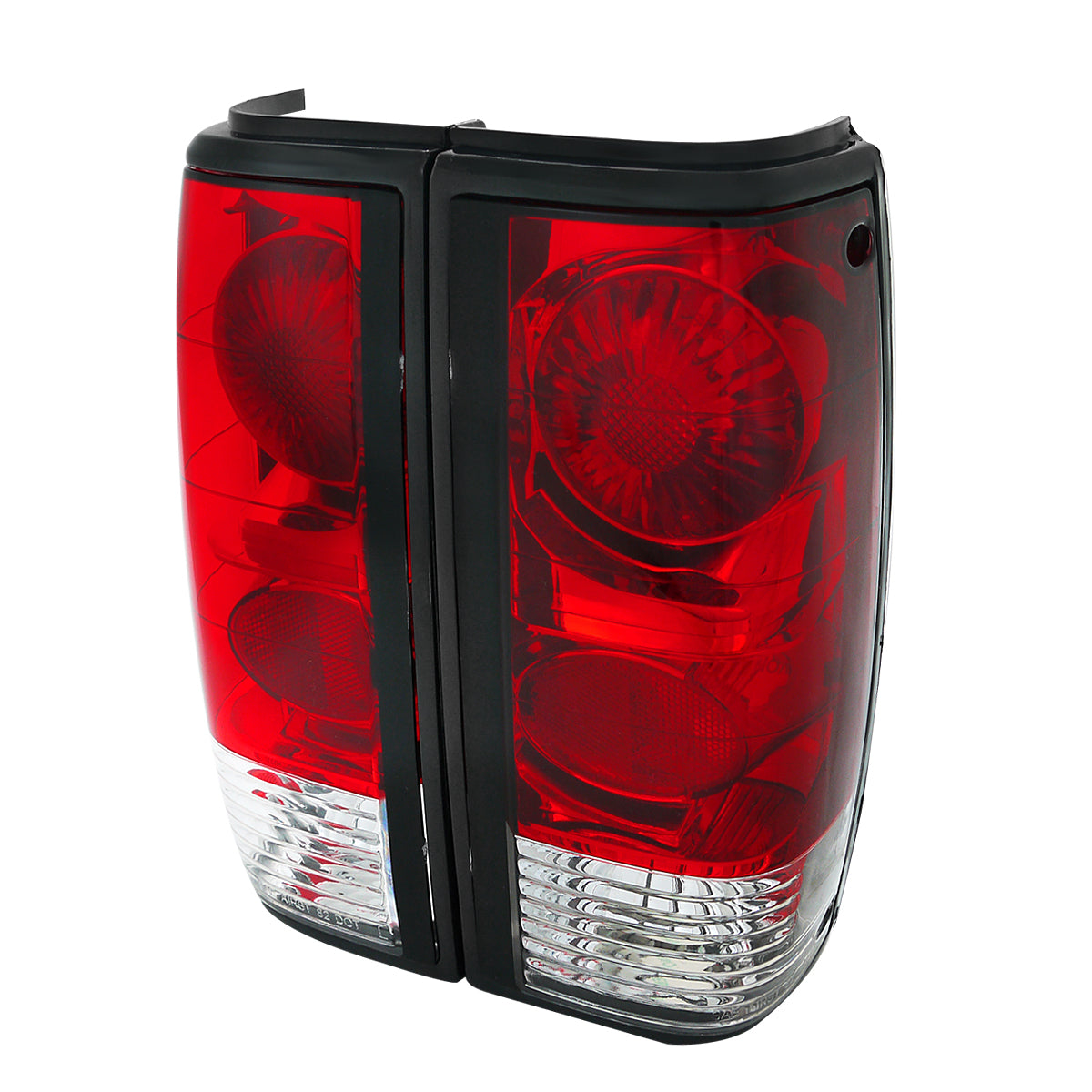 1982-1994 Chevrolet S10/Blazer GMC S15/Sonoma Tail Lights (Chrome Housing/Red Clear Lens)