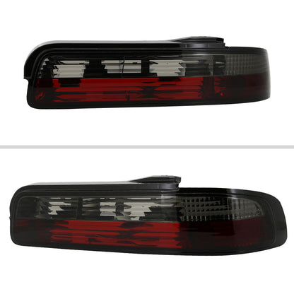 1989-1994 Nissan 240SX S13 Coupe Tail Lights (Chrome Housing/Red Smoked Lens)