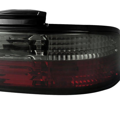 1989-1994 Nissan 240SX S13 Coupe Tail Lights (Chrome Housing/Red Smoked Lens)