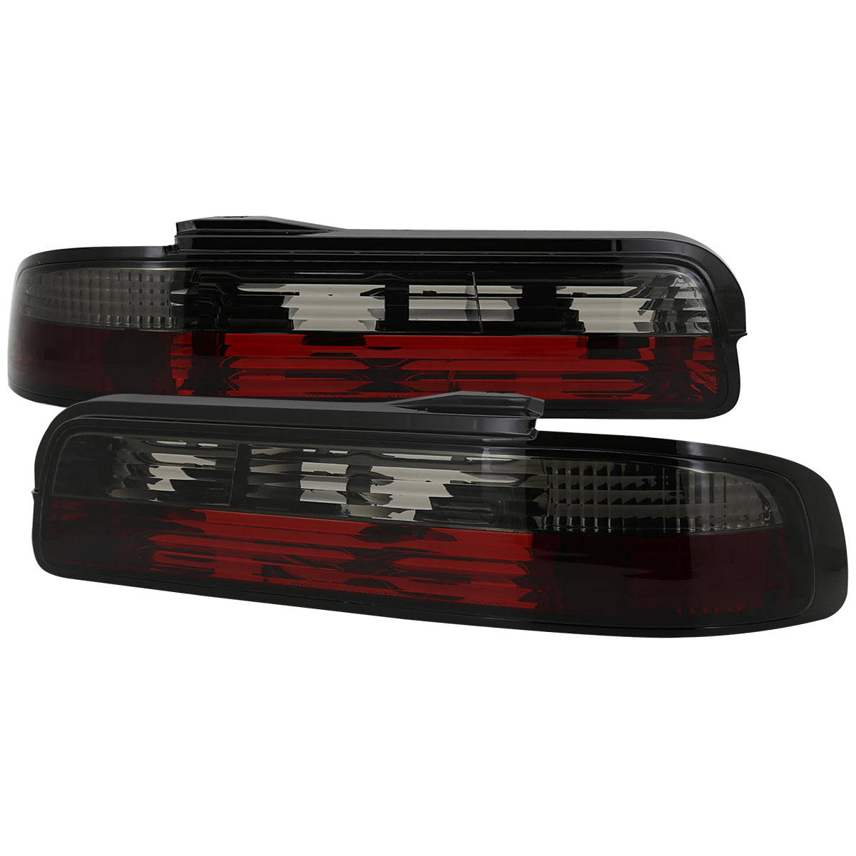 1989-1994 Nissan 240SX S13 Coupe Tail Lights (Chrome Housing/Red Smoked Lens)