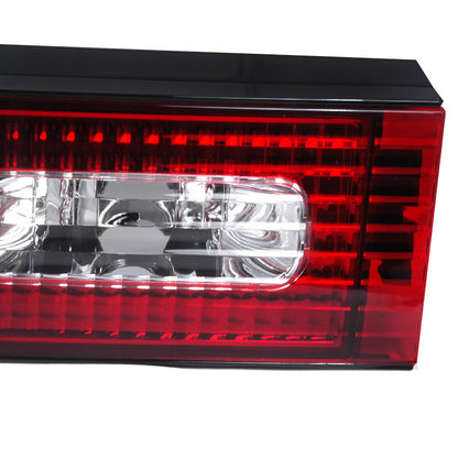 1989-1994 Nissan 240SX S13 Hatchback Tail Lights & Center Trunk Light (Chrome Housing/Red Clear Lens)