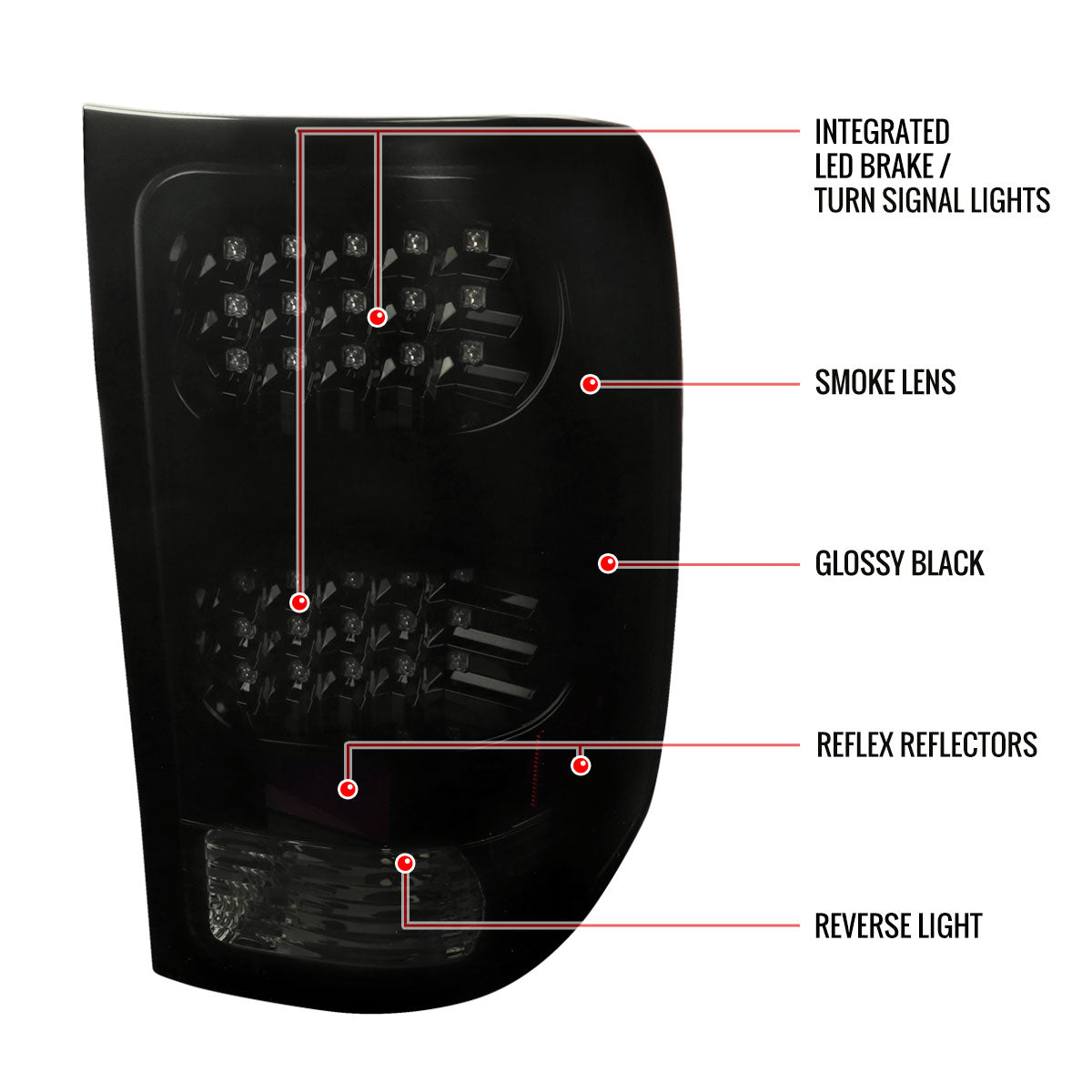 2007-2014 GMC Sierra LED Tail Lights (Glossy Black Housing/Smoked Lens)