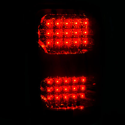 2007-2014 GMC Sierra LED Tail Lights (Chrome Housing/Red Clear Lens)