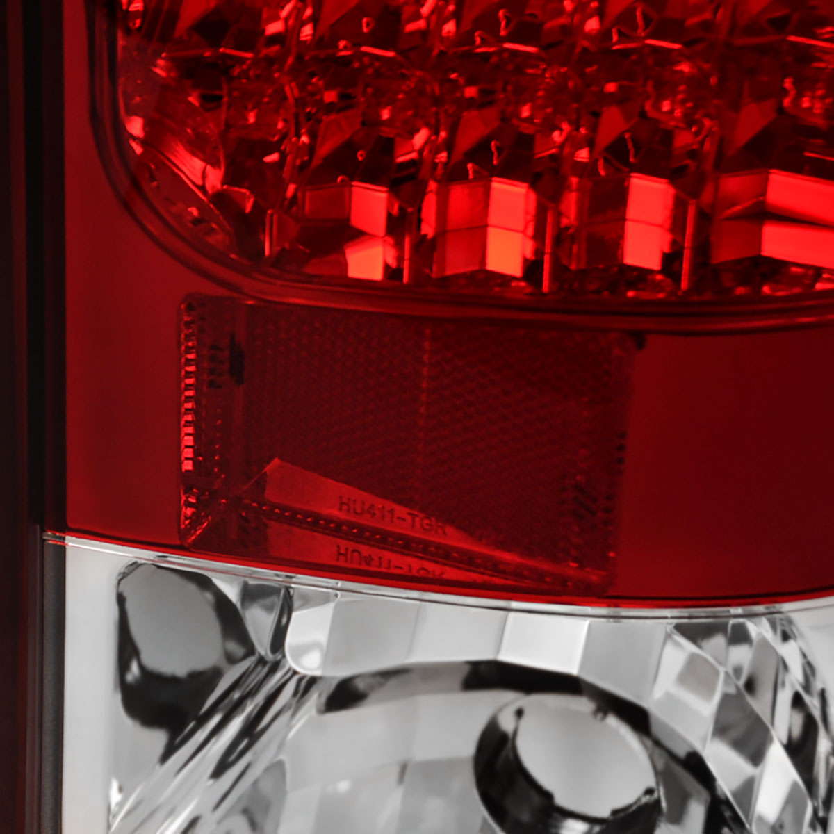 2007-2014 GMC Sierra LED Tail Lights (Chrome Housing/Red Clear Lens)