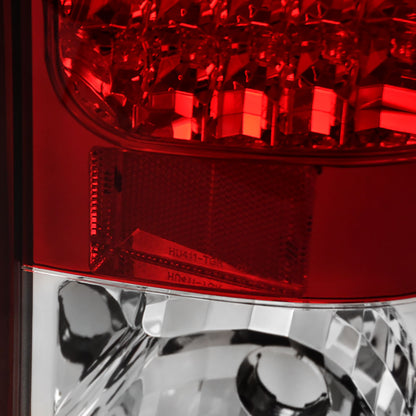 2007-2014 GMC Sierra LED Tail Lights (Chrome Housing/Red Clear Lens)