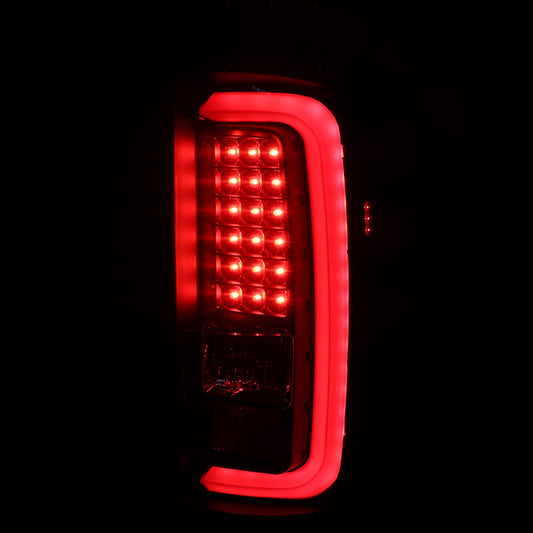 2014-2018 GMC Sierra 1500/2500HD/3500HD Red Bar LED Tail Lights (Black Housing/Clear Lens)