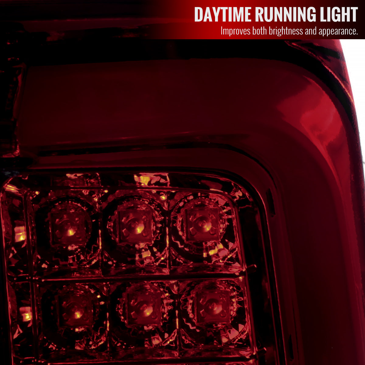 2014-2018 GMC Sierra 1500/2500HD/3500HD LED Tail Lights (Chrome Housing/Red Smoked Lens)
