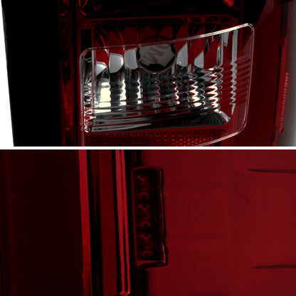 2014-2018 GMC Sierra 1500/2500HD/3500HD LED Tail Lights (Chrome Housing/Red Smoked Lens)