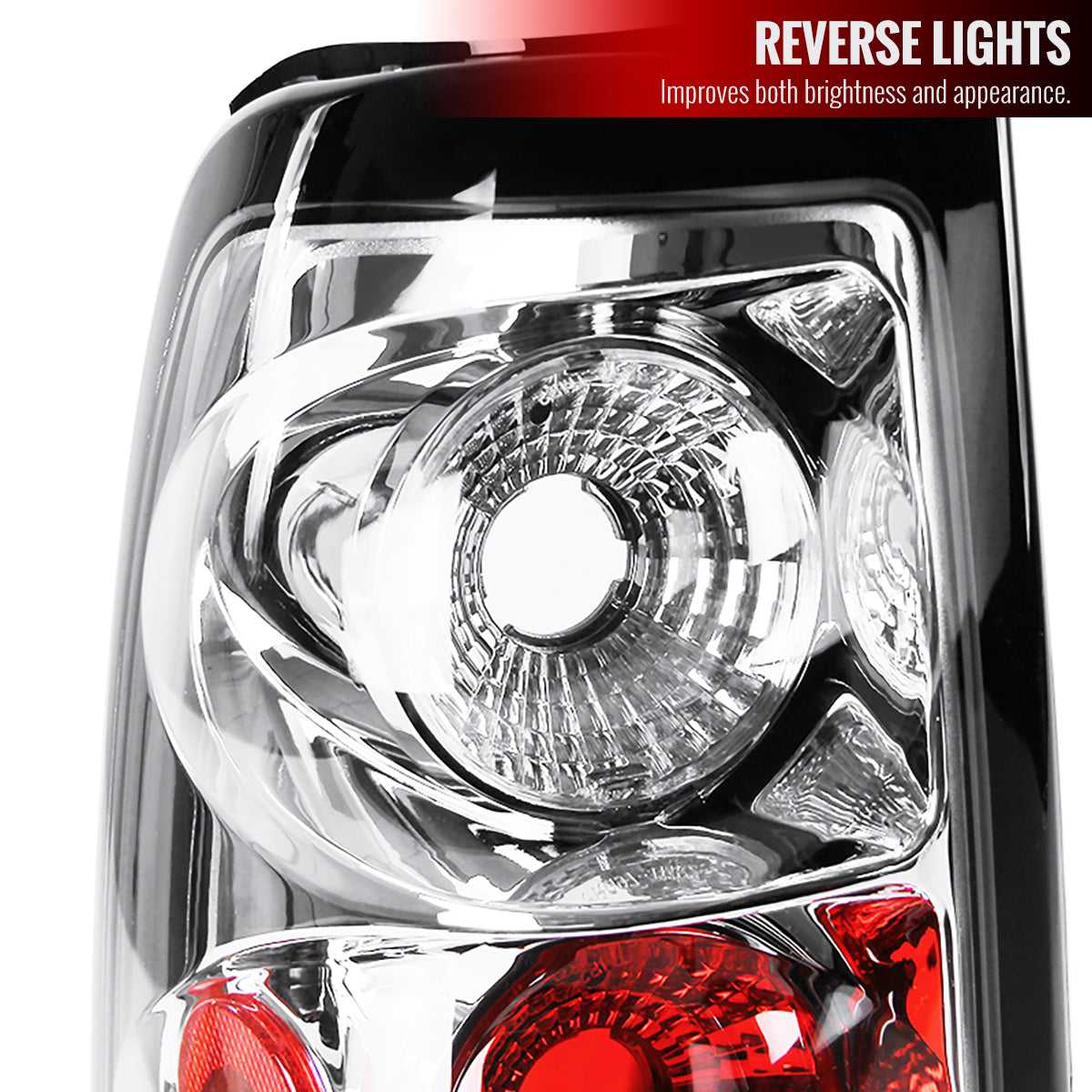2003-2006 Chevrolet Silverado Tail Lights (Chrome Housing/Clear Lens)