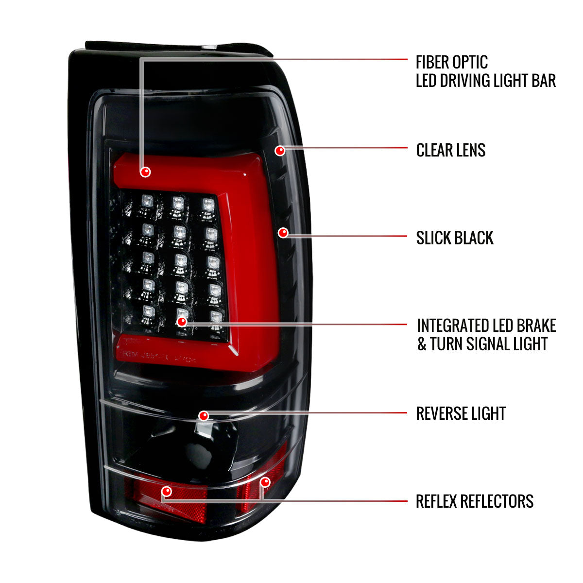 2003-2006 Chevrolet Silverado LED Tail Lights - G2 (Jet Black Housing/Clear Lens)