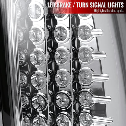2003-2006 Chevrolet Silverado LED Tail Lights (Chrome Housing/Clear Lens)