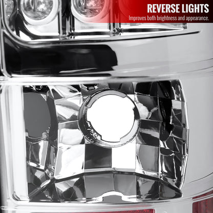 2003-2006 Chevrolet Silverado LED Tail Lights (Chrome Housing/Clear Lens)