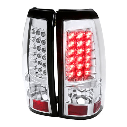 2003-2006 Chevrolet Silverado LED Tail Lights (Chrome Housing/Clear Lens)