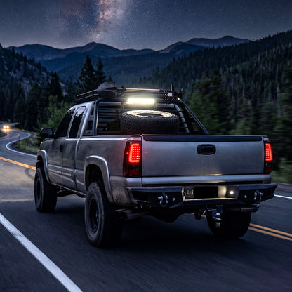 2003-2006 Chevrolet Silverado 1500 2500 3500 LED C-Bar Tail Lights (Black Housing / Clear Lens)