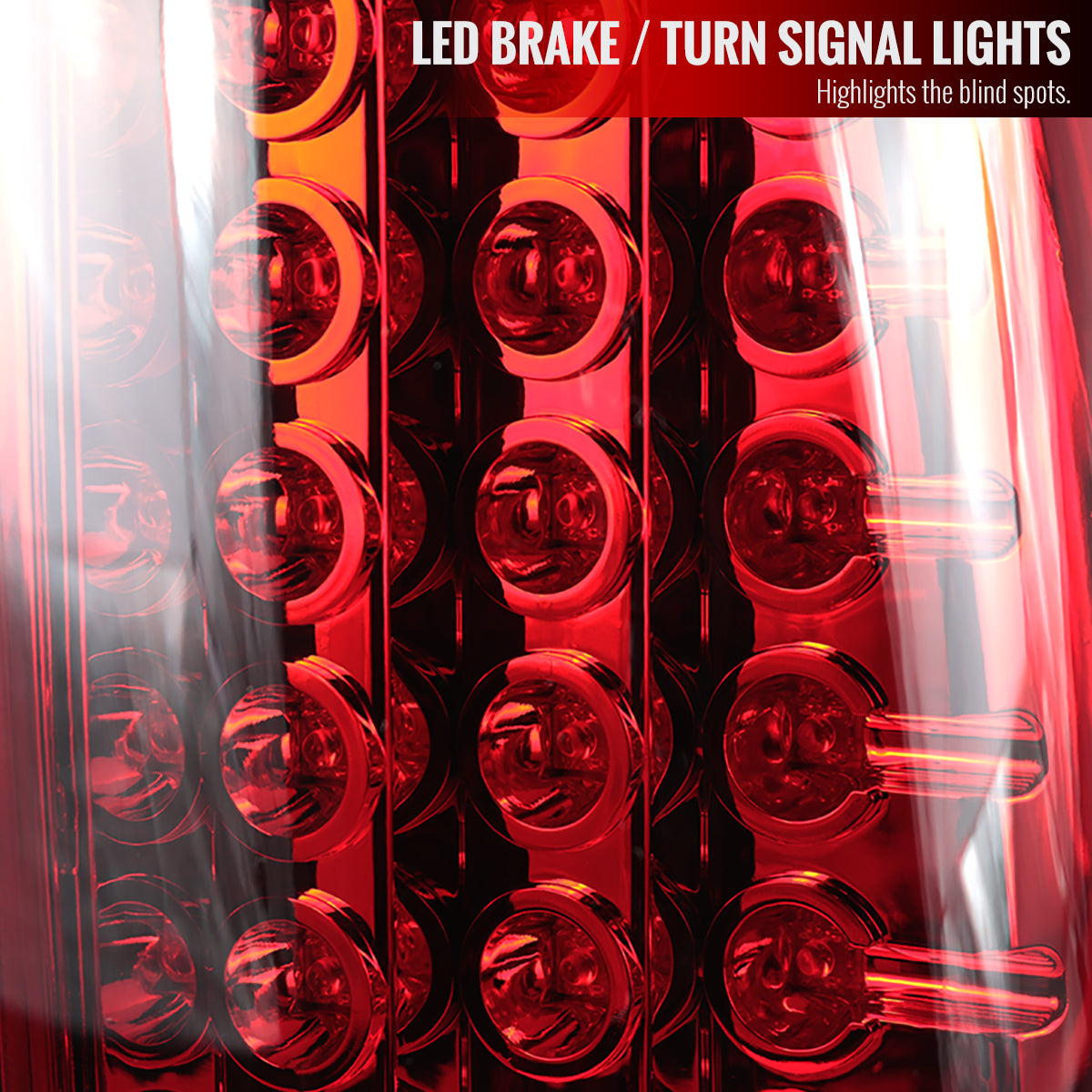 2003-2006 Chevrolet Silverado LED Tail Lights (Chrome Housing/Red Clear Lens)