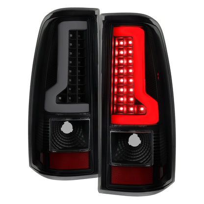 2003-2006 Chevrolet Silverado 1500 2500 3500 LED Bar Tail Lights (Black Housing / Smoked Lens)