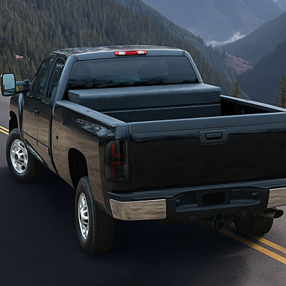 2007-2013 Chevrolet Silverado 1500/ 2007-2014 Silverado 2500HD/3500HD LED Tail Lights with Red LED Bar (Jet Black Housing/Clear Lens)