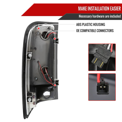2007-2014 Chevrolet Silverado LED Tail Lights - OZ (Chrome Housing/Smoked Lens)