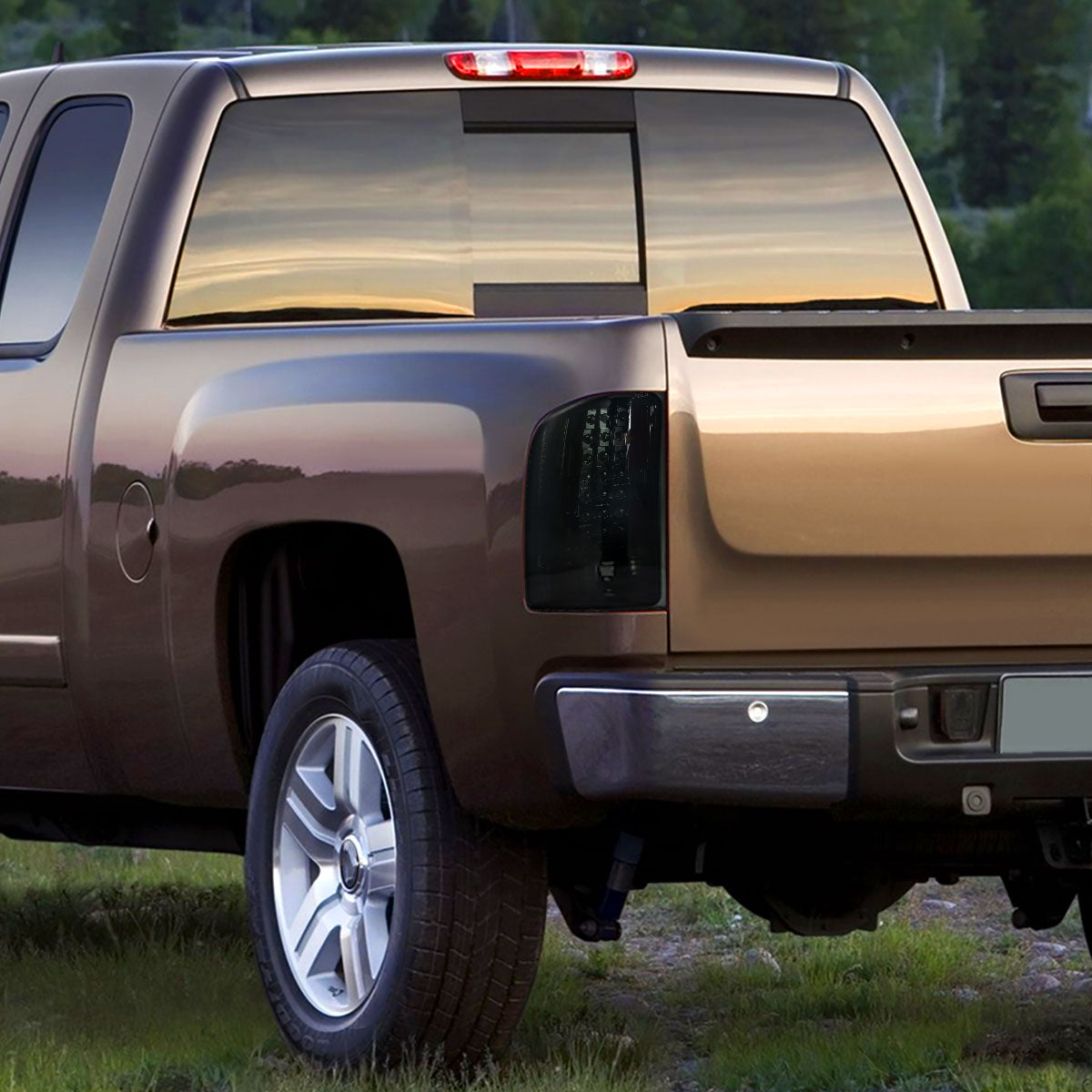 2007-2014 Chevrolet Silverado LED Tail Lights - OZ (Chrome Housing/Smoked Lens)