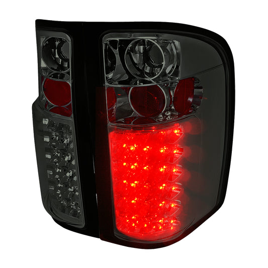 2007-2014 Chevrolet Silverado LED Tail Lights (Chrome Housing/Smoked Lens)