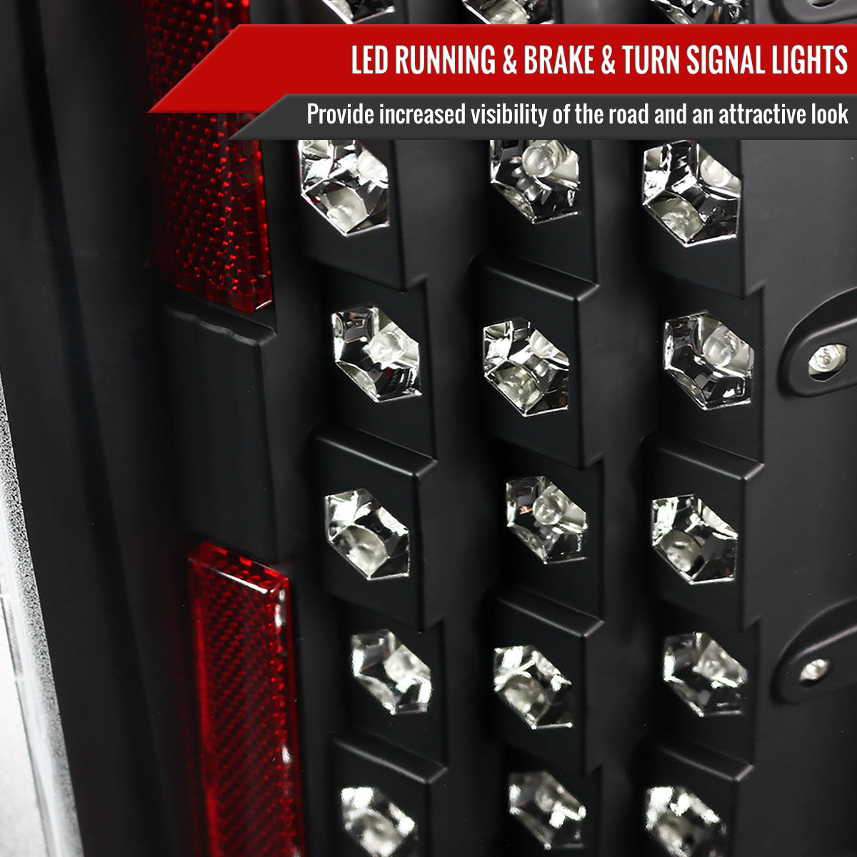 2007-2014 Chevrolet Silverado LED Tail Lights - OZ (Matte Black Housing/Clear Lens)