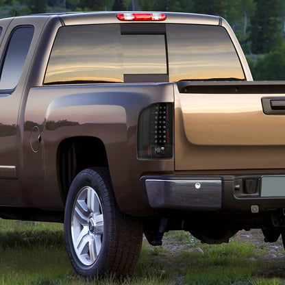 2007-2014 Chevrolet Silverado LED Tail Lights - OZ (Matte Black Housing/Clear Lens)