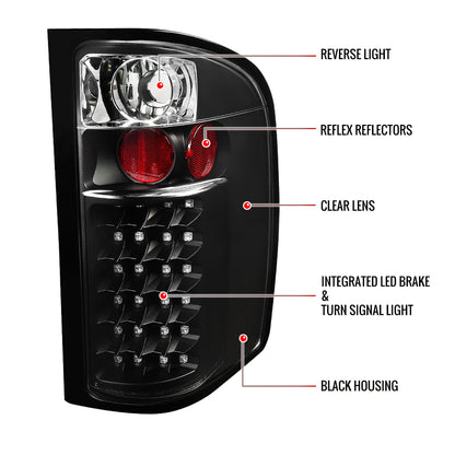 2007-2014 Chevrolet Silverado V2 LED Tail Lights (Matte Black Housing/Clear Lens)