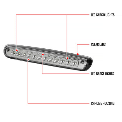 2007-2012 Chevrolet Silverado/ GMC Sierra LED 3rd Brake Light (Chrome Housing/Clear Lens)