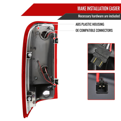 2007-2014 Chevrolet Silverado LED Tail Lights - OZ (Chrome Housing/Red Lens)