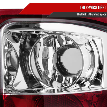 2007-2014 Chevrolet Silverado LED Tail Lights (Chrome Housing/Red Lens)