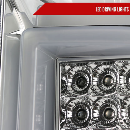 2014-2019 Chevrolet Silverado 1500/ 2015-2019 Silverado 2500HD 3500HD GMC Sierra 3500HD LED Tail Lights (Chrome Housing/Clear Lens)
