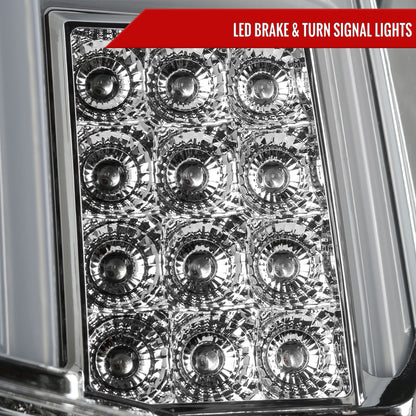 2014-2019 Chevrolet Silverado 1500/ 2015-2019 Silverado 2500HD 3500HD GMC Sierra 3500HD LED Tail Lights (Chrome Housing/Clear Lens)