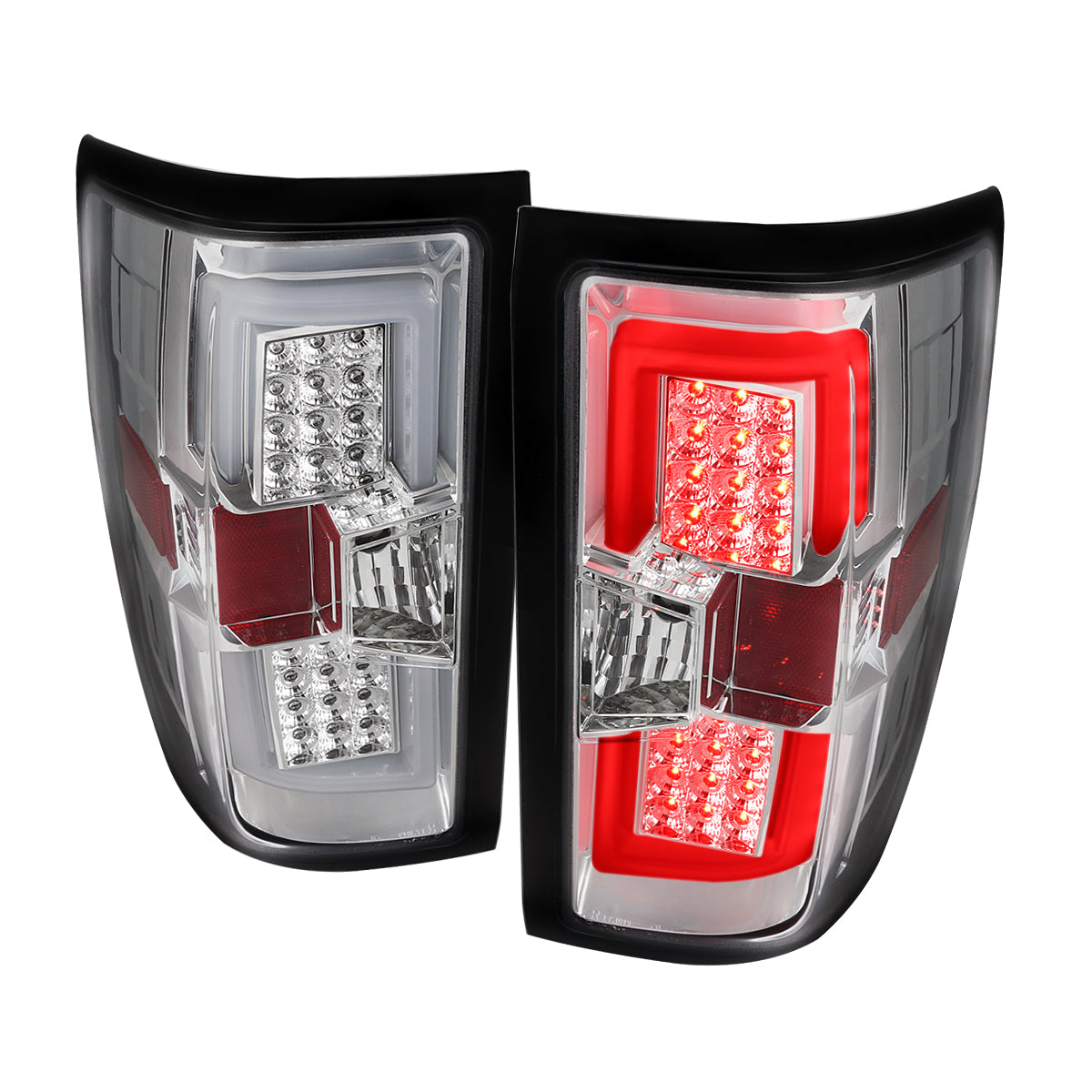 2014-2019 Chevrolet Silverado 1500/ 2015-2019 Silverado 2500HD 3500HD GMC Sierra 3500HD LED Tail Lights (Chrome Housing/Clear Lens)