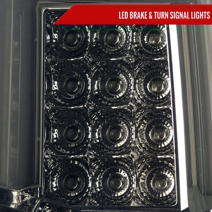 2014-2019 Chevrolet Silverado 1500/ 2015-2019 Silverado 2500HD 3500HD GMC Sierra 3500HD LED Tail Lights (Chrome Housing/Smoked Lens)