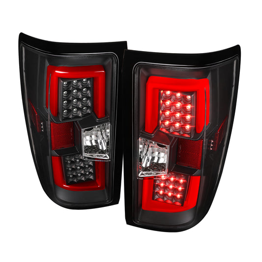 2014-2019 Chevrolet Silverado 1500/ 2015-2019 Silverado 2500HD 3500HD GMC Sierra 3500HD Red Bar LED Tail Lights (Black Housing/Clear Lens)